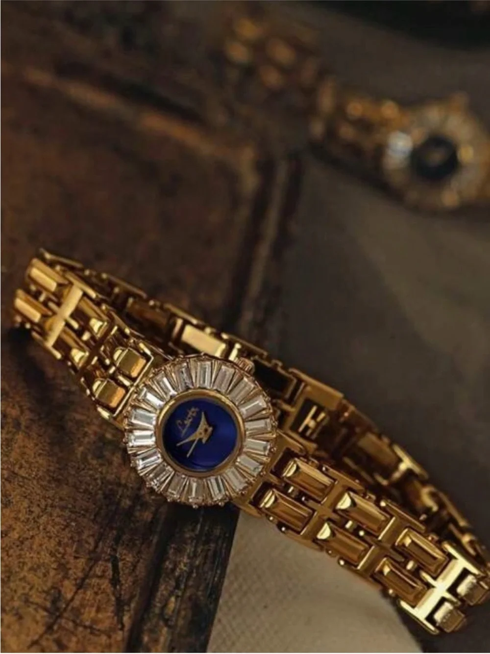 Vintage Crystal Bracelet Watch - Women Accessories new 24k Gold Plated